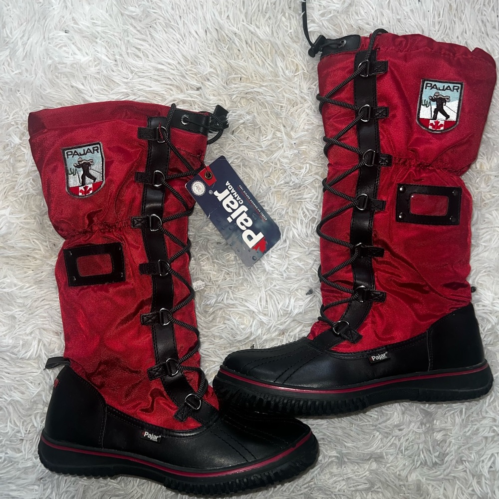 Pajar Women's Grip Zip Black/Red Winter Boots